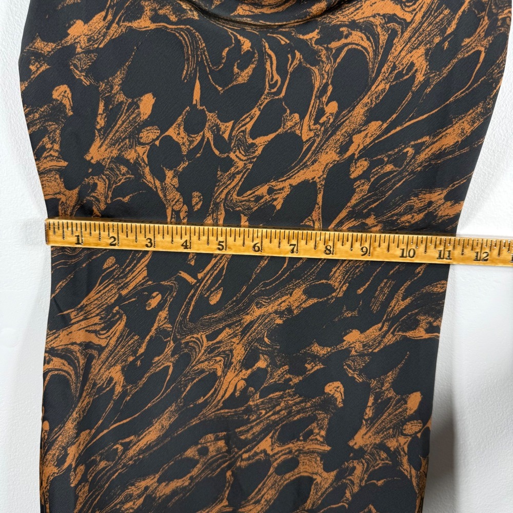 Urban Outfitters Marble Print Cowl Neck Slip Dress Black Brown XS - Picture 3 of 8